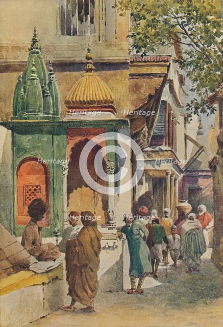 'A Corner Shrine in a Benares Alley', c1880 (1905). Creator: Alexander Henry Hallam Murray.
