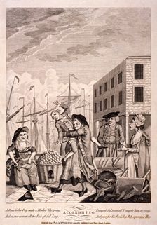 A Cornish Hug 1781. Artist: Anon