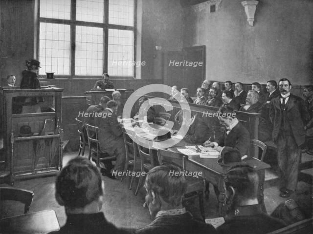 A coroner's inquest, London, c1901 (1901). Artist: Unknown.