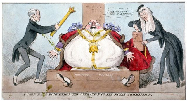 'A corporate body under the operation of the Royal Commission', c1835.                               Artist: Anon