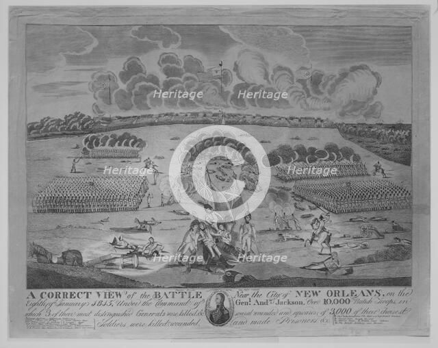 A Correct VIew of the Battle Near the City of New Orleans (January 8, 1815), ca. 1816. Creator: Francisco Scacki.