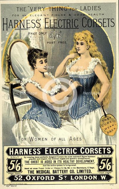A corset advertisement, 1891. Artist: Unknown