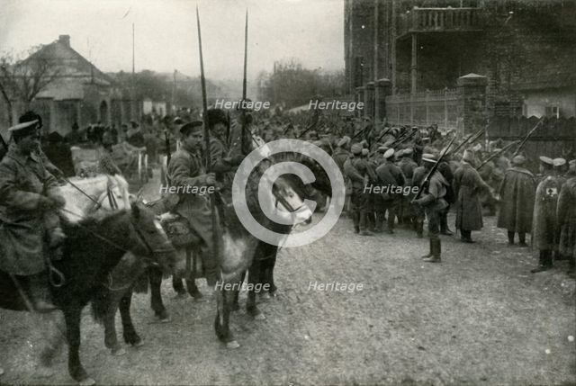 'A Cossack Patrol and Russian Infantry', (1919). Creator: Unknown.