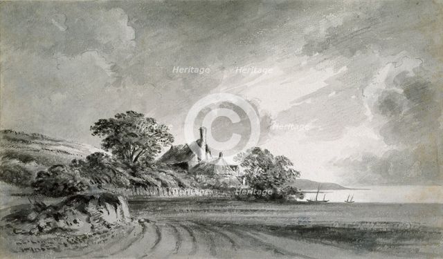 A Cottage near the Shore of a Lake, 18th century. Artist: John Baptist Malchair.