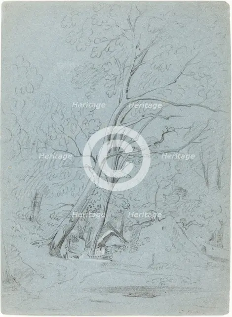 A Cottage on a Lane, probably 1800/1810. Creator: John Varley I.