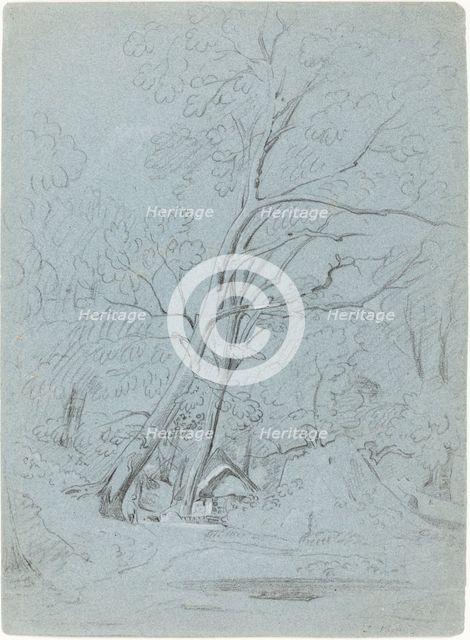 A Cottage on a Lane, probably 1800/1810. Creator: John Varley I.