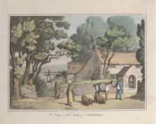 A Cottage in the Dutchy of Cornwall, from "Sketches from Nature", 1822., 1822. Creator: Thomas Rowlandson