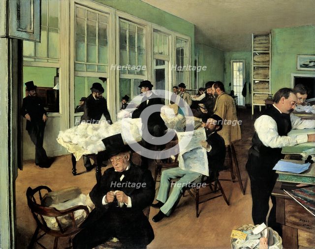 A Cotton Office in New Orleans (Le Bureau de coton à La Nouvelle-Orléans), 1873. Artist: Degas, Edgar (1834-1917)