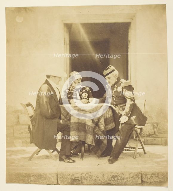 A Council of War: Lord Raglan, Omar Pacha and Pelissier, Taken the eve Before the..., Crimea, 1855. Creator: Roger Fenton.