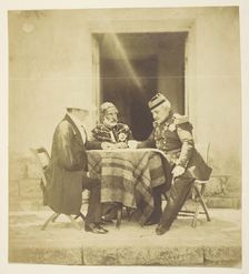 A Council of War: Lord Raglan, Omar Pacha and Pelissier, Taken the eve Before the..., Crimea, 1855. Creator: Roger Fenton