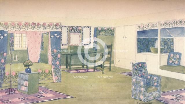 'A Country Cottage: Design for Bedroom', c1900 (1902). Artist: Mackay Hugh Baillie Scott.