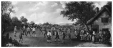 A country cricket match, 19th century (1912). Creator: Henry Dixon