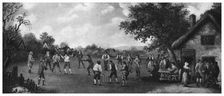 A country cricket match, 19th century (1912). Creator: Henry Dixon