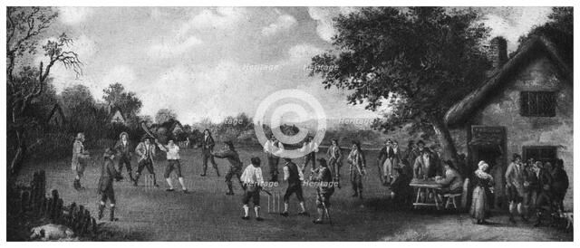 A country cricket match, 19th century (1912). Creator: Henry Dixon.