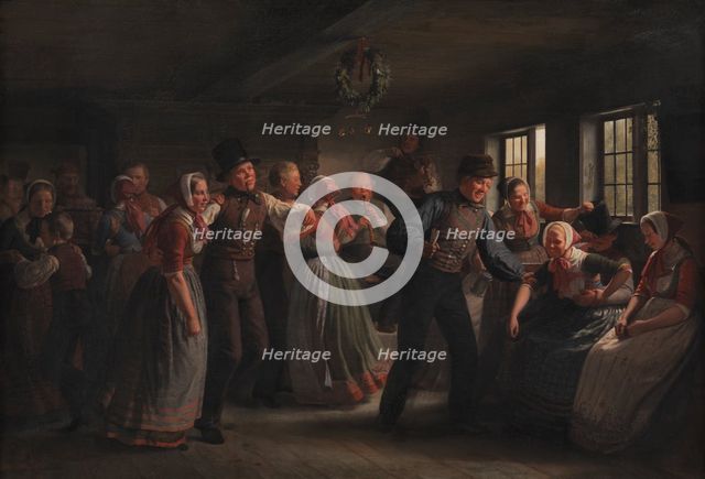 A Country Dance in the Hedebo District, Zealand, 1855. Creator: Julius Exner.