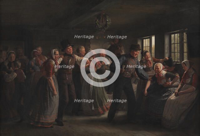 A Country Dance in the Hedebo District, Zealand, 1855. Creator: Julius Exner.