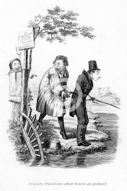 'A Country Practitioner about to serve an ejectment'. Artist: Unknown