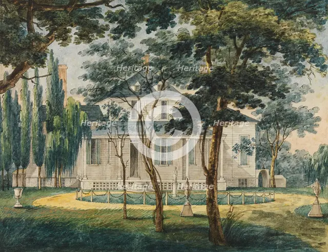 A Country Residence, Possibly General Moreau's Country House at Morrisville..., 1811-ca. 1813. Creator: Pavel Petrovic Svin'in.