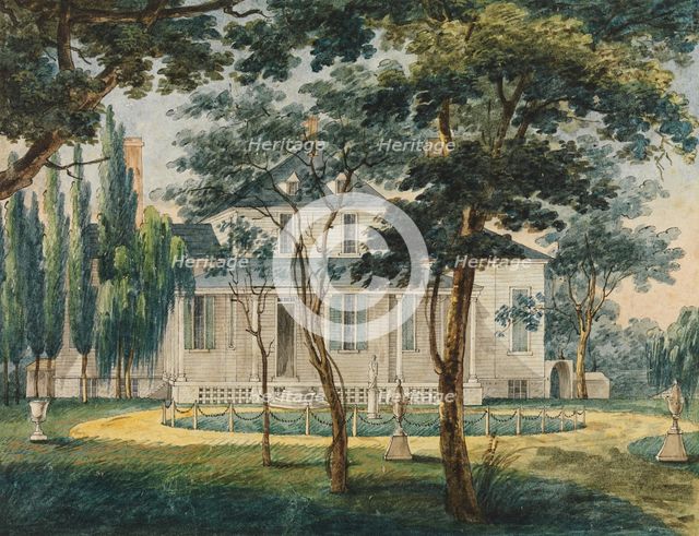 A Country Residence, Possibly General Moreau's Country House at Morrisville..., 1811-ca. 1813. Creator: Pavel Petrovic Svin'in.