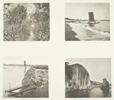 A Country Road near Taiwanfu; A Catamaran; Chain Pumps; Rock Inscriptions, Amoy, c. 1868. Creator: John Thomson
