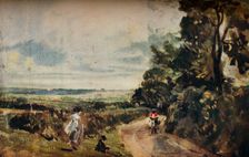 A Country Road with Trees and Figures (recto); Willy Lott's House (verso) c1830