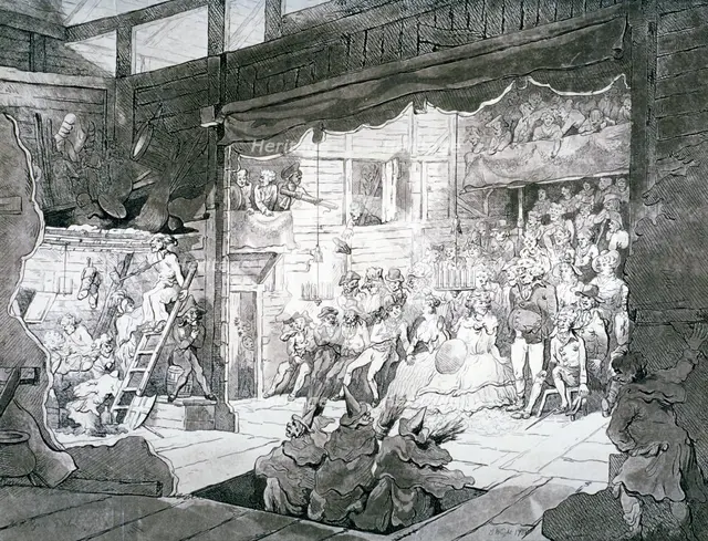 A country theatre, 1790. Artist: T Wright