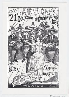 A couple dancing while a band plays music in the background, illustration for La Tipica, .., 1894. Creator: José Guadalupe Posada