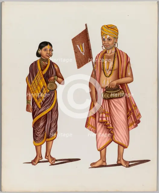 A Couple (from the series Costumes and Professions), mid-1800s. Creator: Unknown.