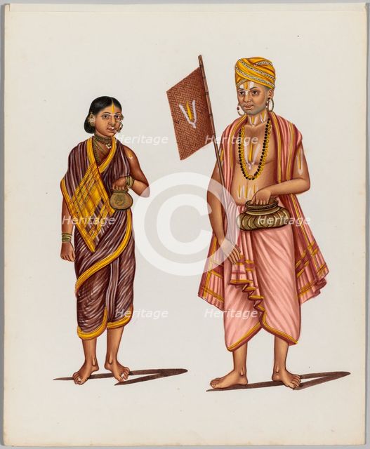 A Couple (from the series Costumes and Professions), mid-1800s. Creator: Unknown.