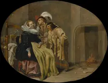 A Couple in an Interior with a Gypsy Fortune-Teller, ca. 1632-33. Creator: Jacob Duck