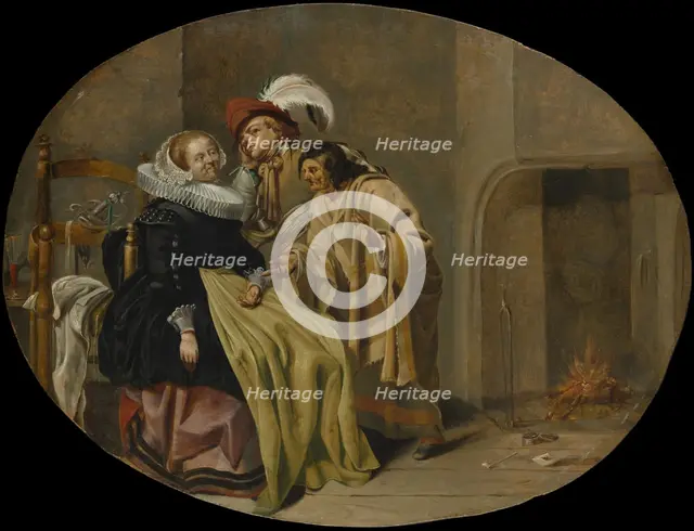A Couple in an Interior with a Gypsy Fortune-Teller, ca. 1632-33. Creator: Jacob Duck.