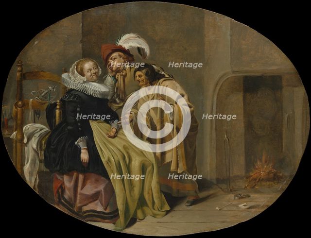 A Couple in an Interior with a Gypsy Fortune-Teller, ca. 1632-33. Creator: Jacob Duck.