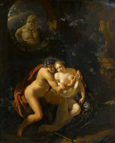 A Couple Making Love in a Park Spied on by Children, 1694. Creator: Adriaen van der Werff