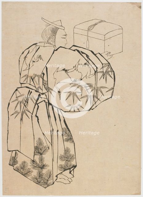 A court messenger, late 18th-early 19th century. Creator: Hokusai.