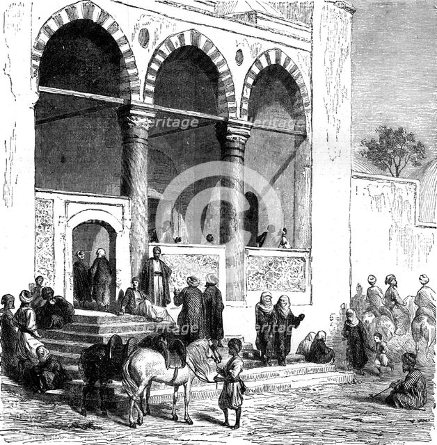 'A Court of Justice, Fez; Visit to the Sultan of Morocco, at Fez, in the spring of 1871', 1871. Creator: T. Blackmore.
