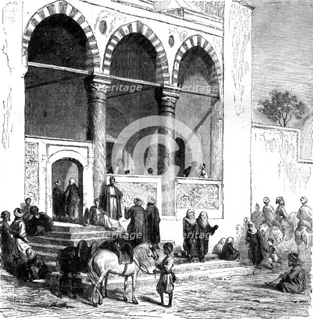 'A Court of Justice, Fez; Visit to the Sultan of Morocco, at Fez, in the spring of 1871', 1871. Creator: T. Blackmore.