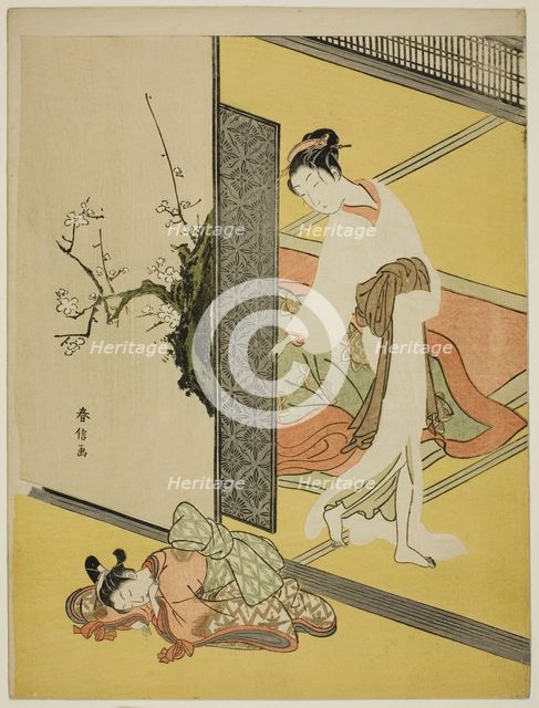 A Courtesan Catching Her Attendant Sleeping, c. 1766/68. Creator: Suzuki Harunobu.