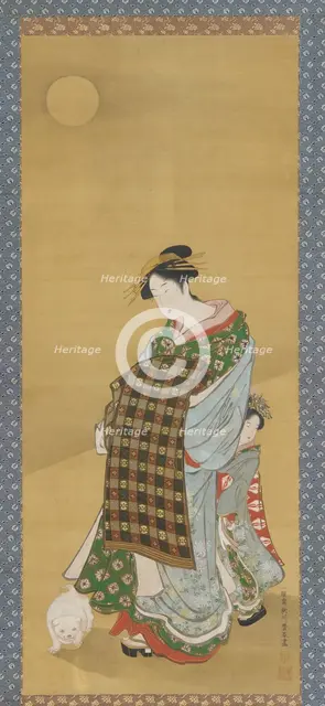 A Courtesan and her attendant, 1735-1868. Creator: Utagawa Toyoharu.