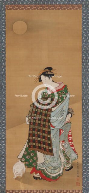 A Courtesan and her attendant, 1735-1868. Creator: Utagawa Toyoharu.