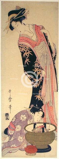 A Courtesan and her Attendant, Japan, c. 1803/04. Creator: Kitagawa Utamaro.