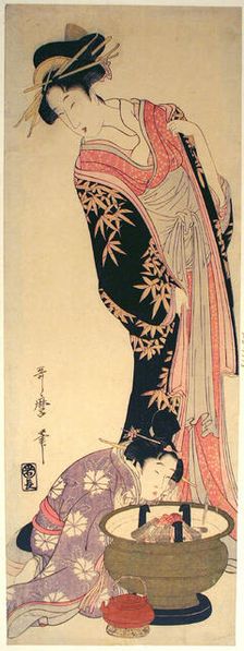 A Courtesan and her Attendant, Japan, c. 1803/04. Creator: Kitagawa Utamaro