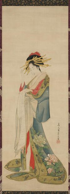 A Courtesan Reading a Letter, 1820/25. Creator: Hosoda Eishi