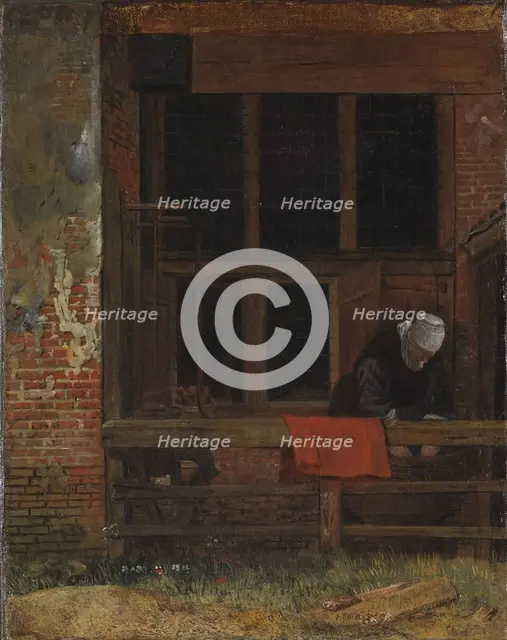 A courtyard, c. 1660. Artist: Boursse, Esaias (1631-1672)