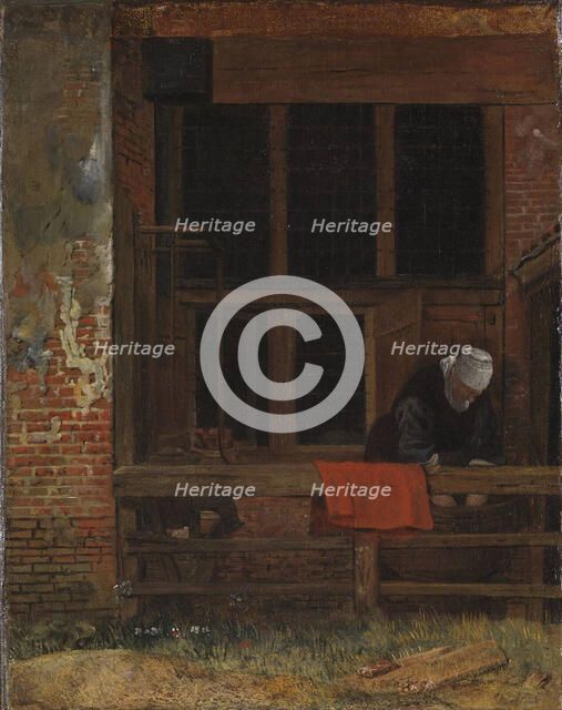 A courtyard, c. 1660. Artist: Boursse, Esaias (1631-1672)