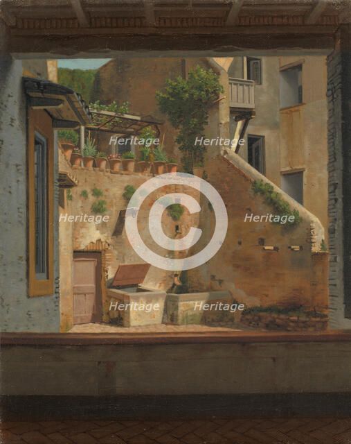 A Courtyard in Rome, 1825-1831. Creator: Martinus Rorbye.