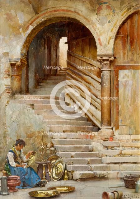A Courtyard in Verona, 1875-1899. Creator: William Logsdail.