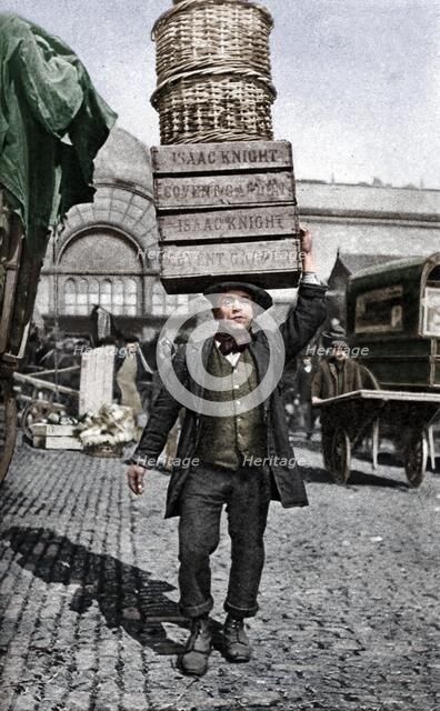A Covent Garden market porter, London, c1922.  Artist: Unknown.