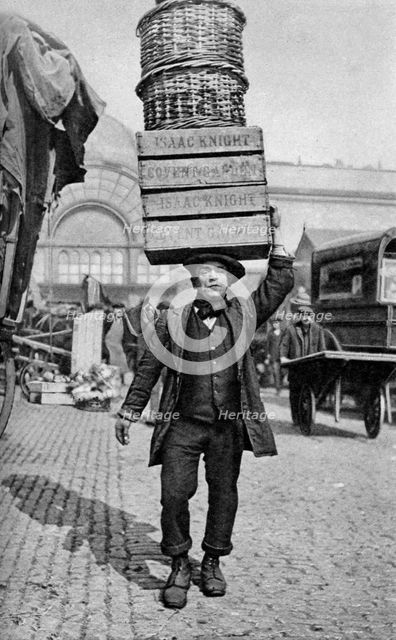 A Covent Garden market porter, London, c1922. Artist: Unknown