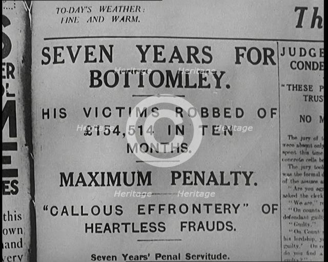 A Cover of One of Alfred Harmsworth, 1st Viscount Northcliffe's Newspapers..., 1922. Creator: British Pathe Ltd.