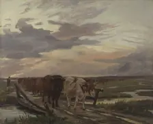 A Cow-drove, c1870. Creator: Theodor Esbern Philipsen